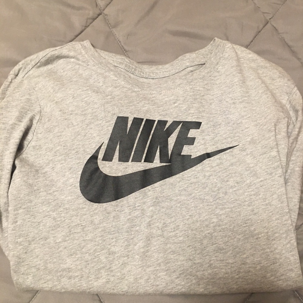Nike Gray and Black Kids Long Sleeve Top